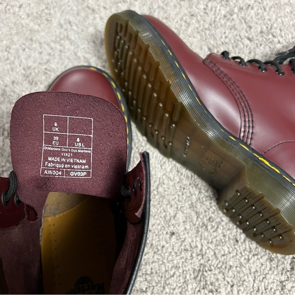 Dr. Marten’s 1460 Cherry Red Smooth Leather Boots - Picture 2 of 8